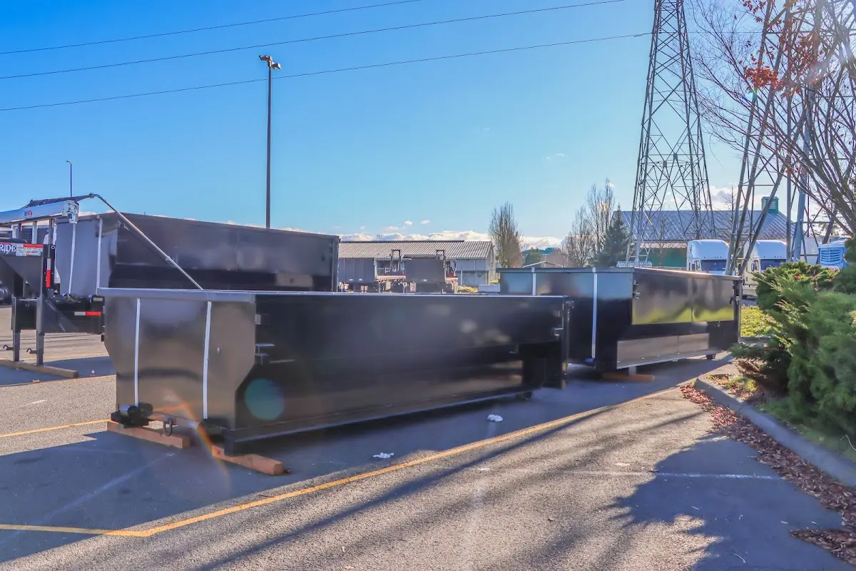 Roll-off dumpster ready for waste disposal at job site for Roll Off Dumpster Rental in Sugarmill Woods